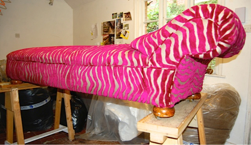 chaise longue after upholstery repair